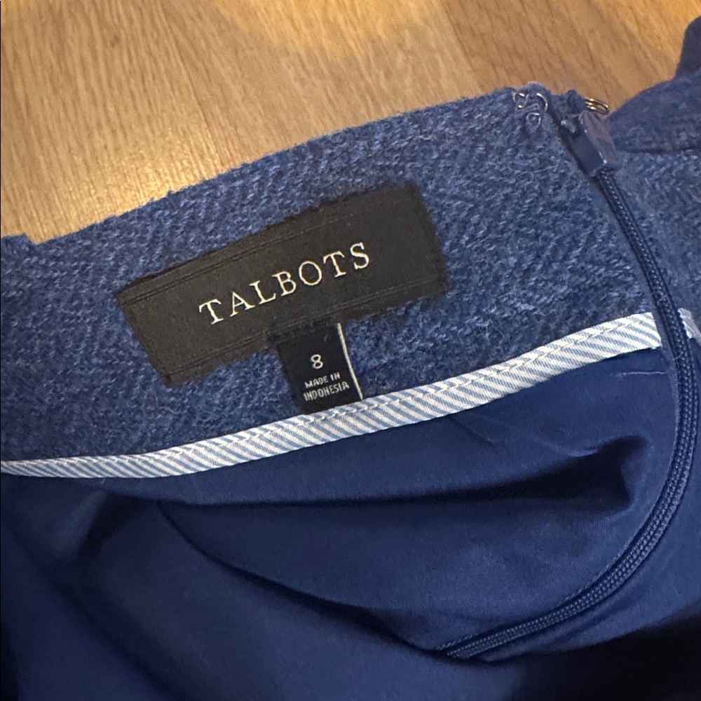 EUC Talbots fully lined wool skirt blue SZ 8 career wear - Picture 2 of 10